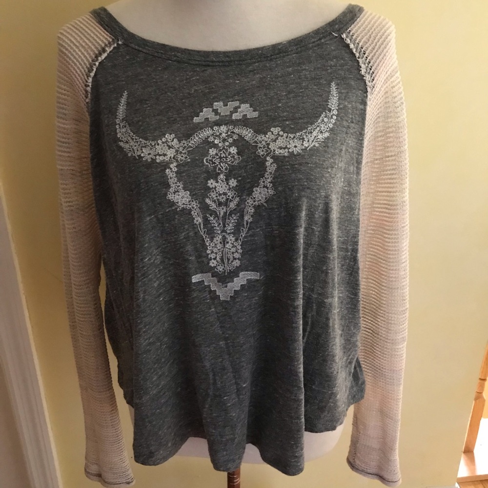 Free People woven long sleeve shirt